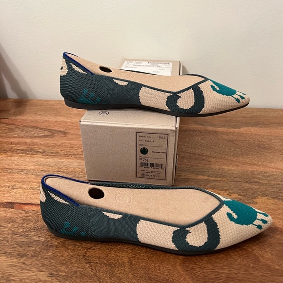 Rothy’s Moroccan Green Point Flat- NIB - Size 7.5 - Picture 7 of 11